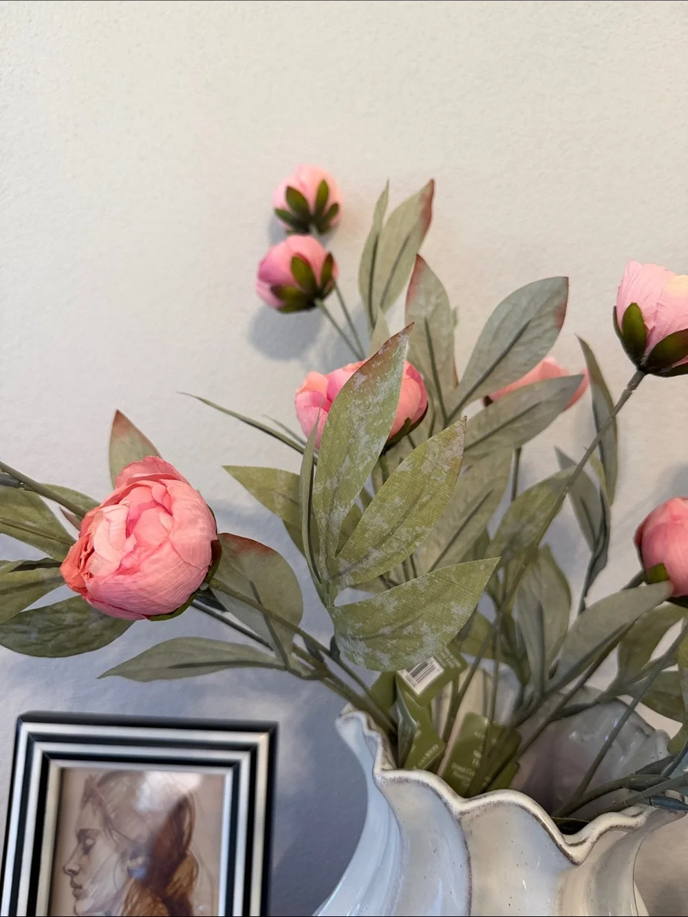 (4) NWT Dried Coral Peony Stems by Ashland